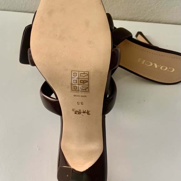 COACH KELLIE LEATHER SANDALS BRAIDED STRAPS-WOMEN- MAPLE - 9.5 - Picture 6 of 12